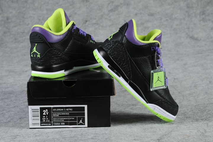 Air Jordan 3 Kid\'S Shoes Black/Blueviolet Online